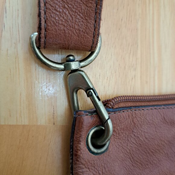 Fossil Multicolor Patchwork Leather Suede Pocket Boho Crossbody Bag - Picture 5 of 16